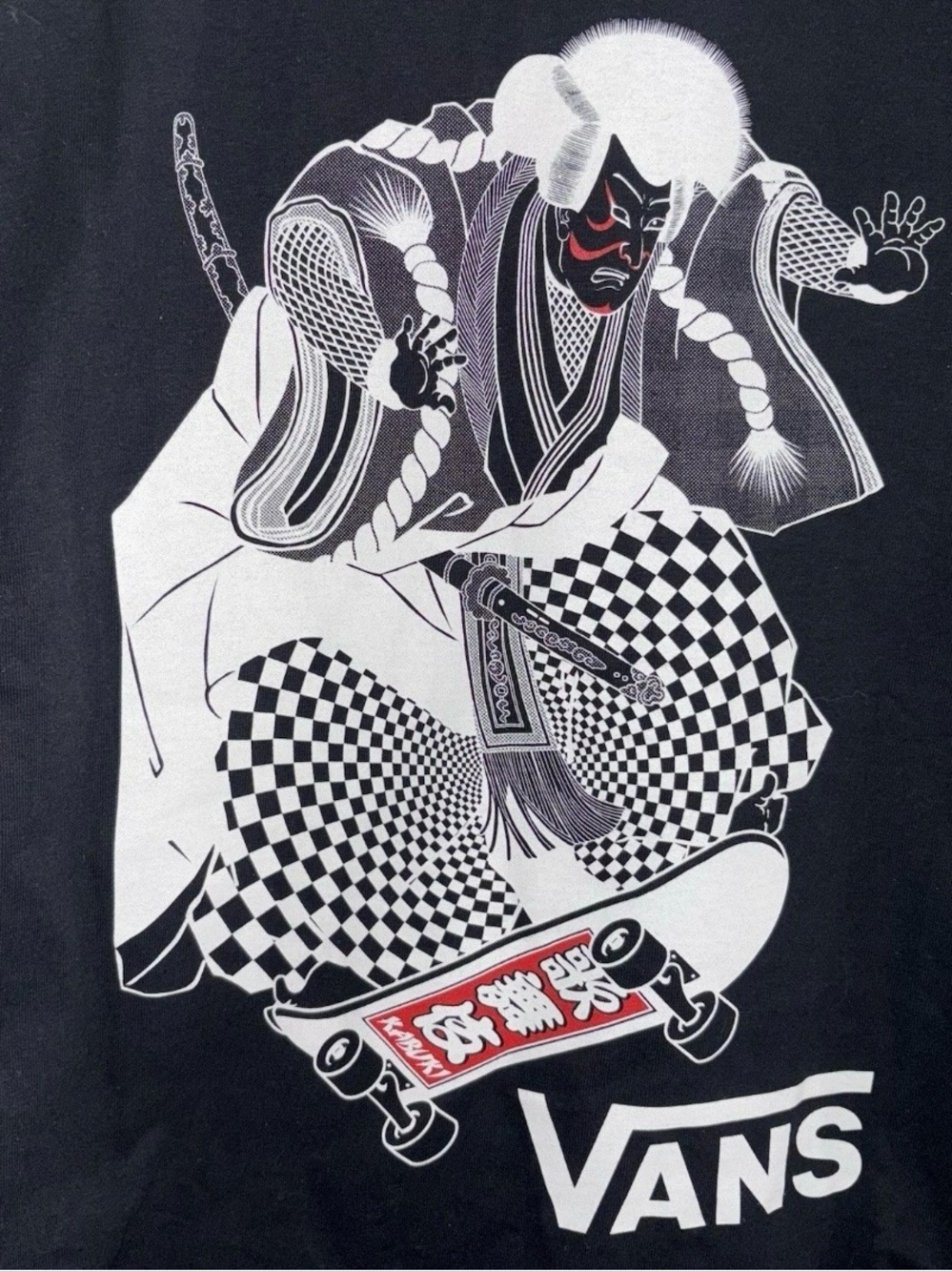 VANS and JAPAN CULTURE GOEMON KABUKI Short Sleeve T-Shirt Black Limited Japan L